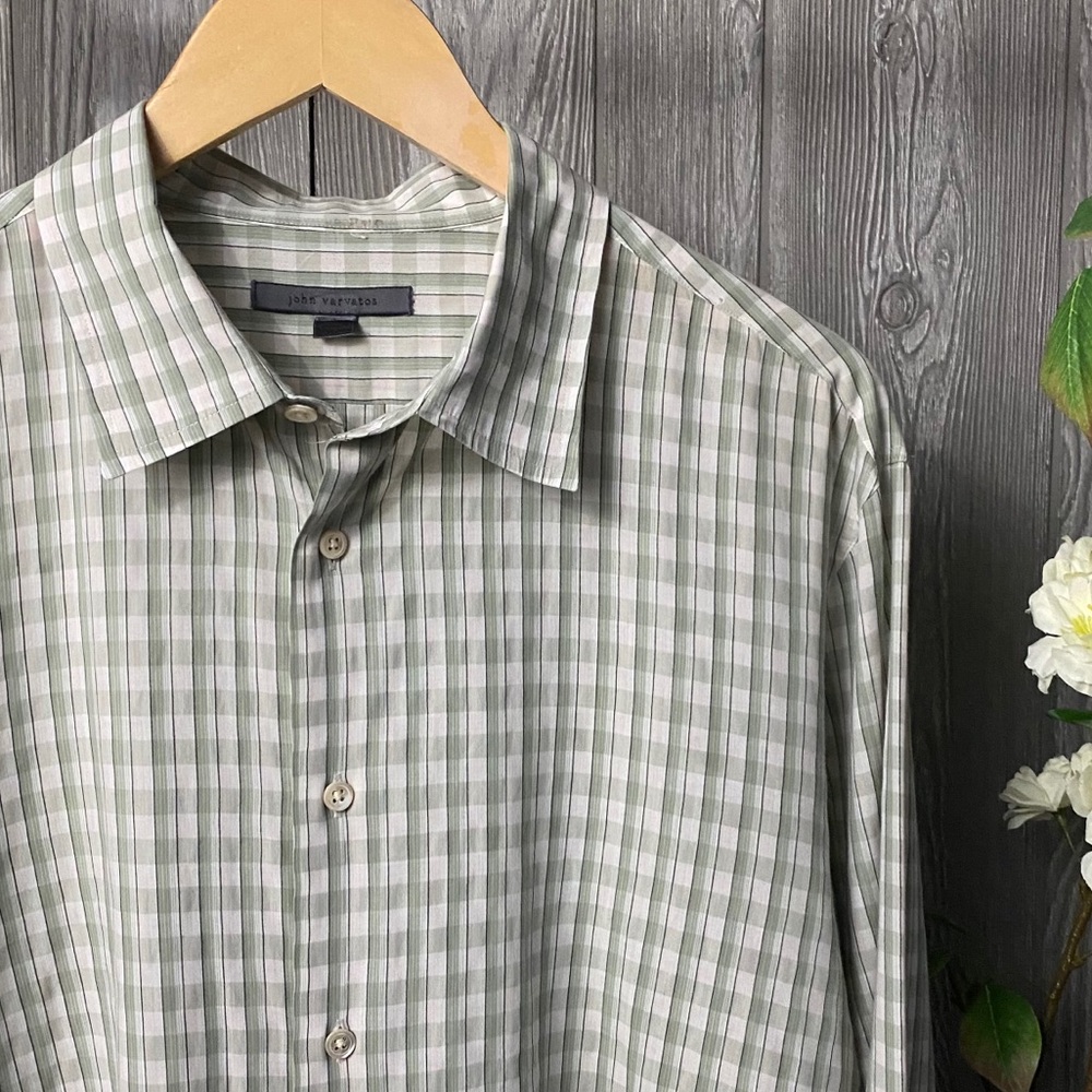 John Varvatos Collection Plaid Dress Shirt Large - Picture 9 of 10